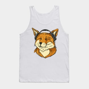 Fox listening to Music Tank Top